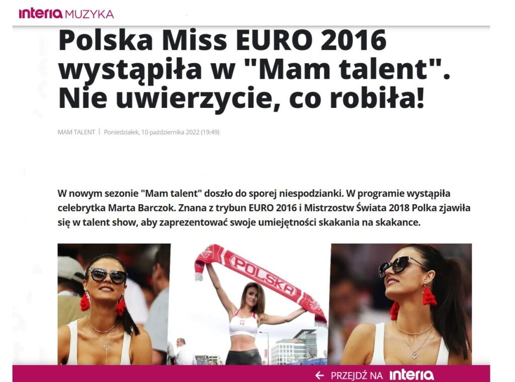 martaskakanka – artykuł Interia Muzyka o skakance i Mam Talent