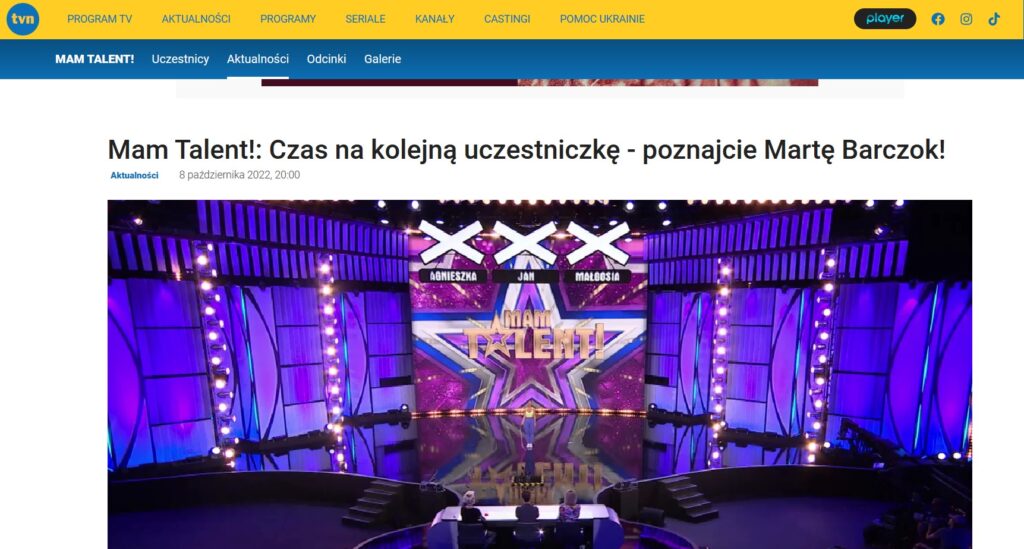 martaskakanka w Mam Talent – materiał TVN